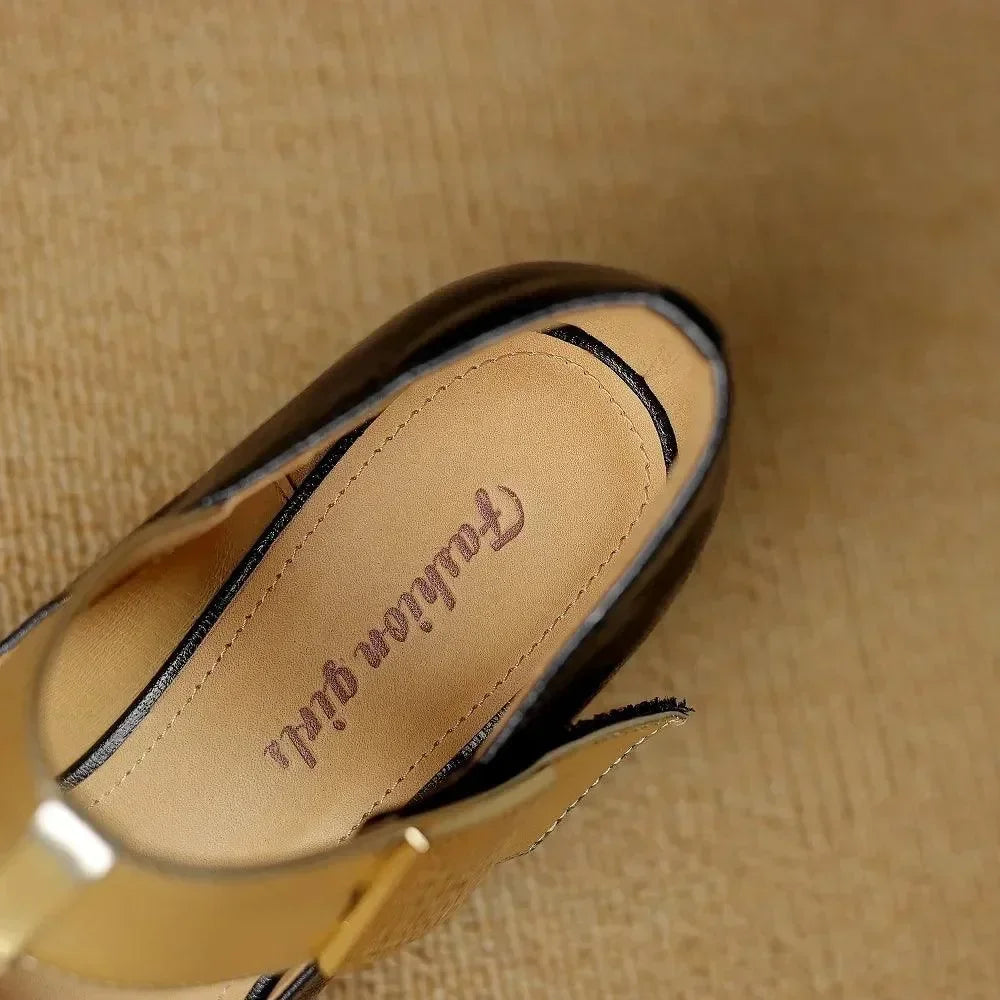 Pointed Toe T-Strap Women Pumps -Guocali