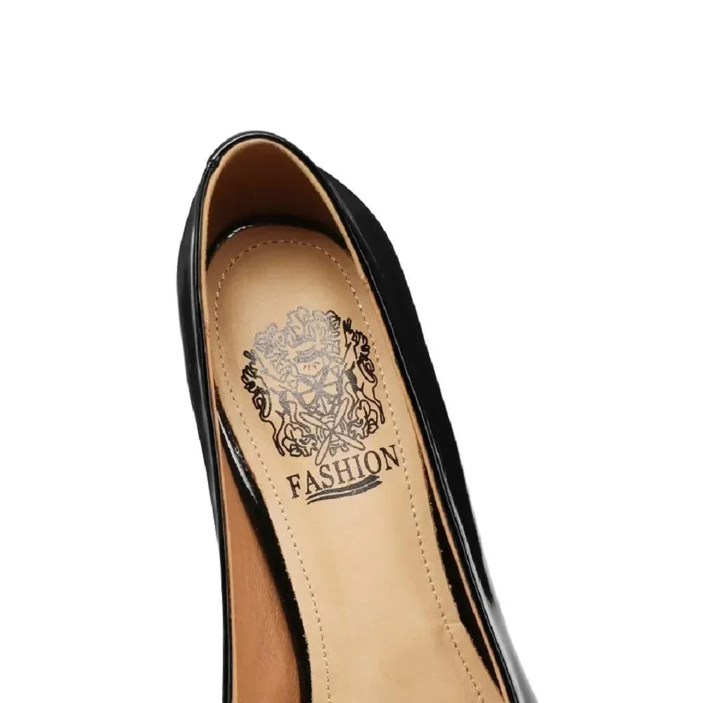 Pointed Toe Women Leather Stiletto Pumps -Guocali