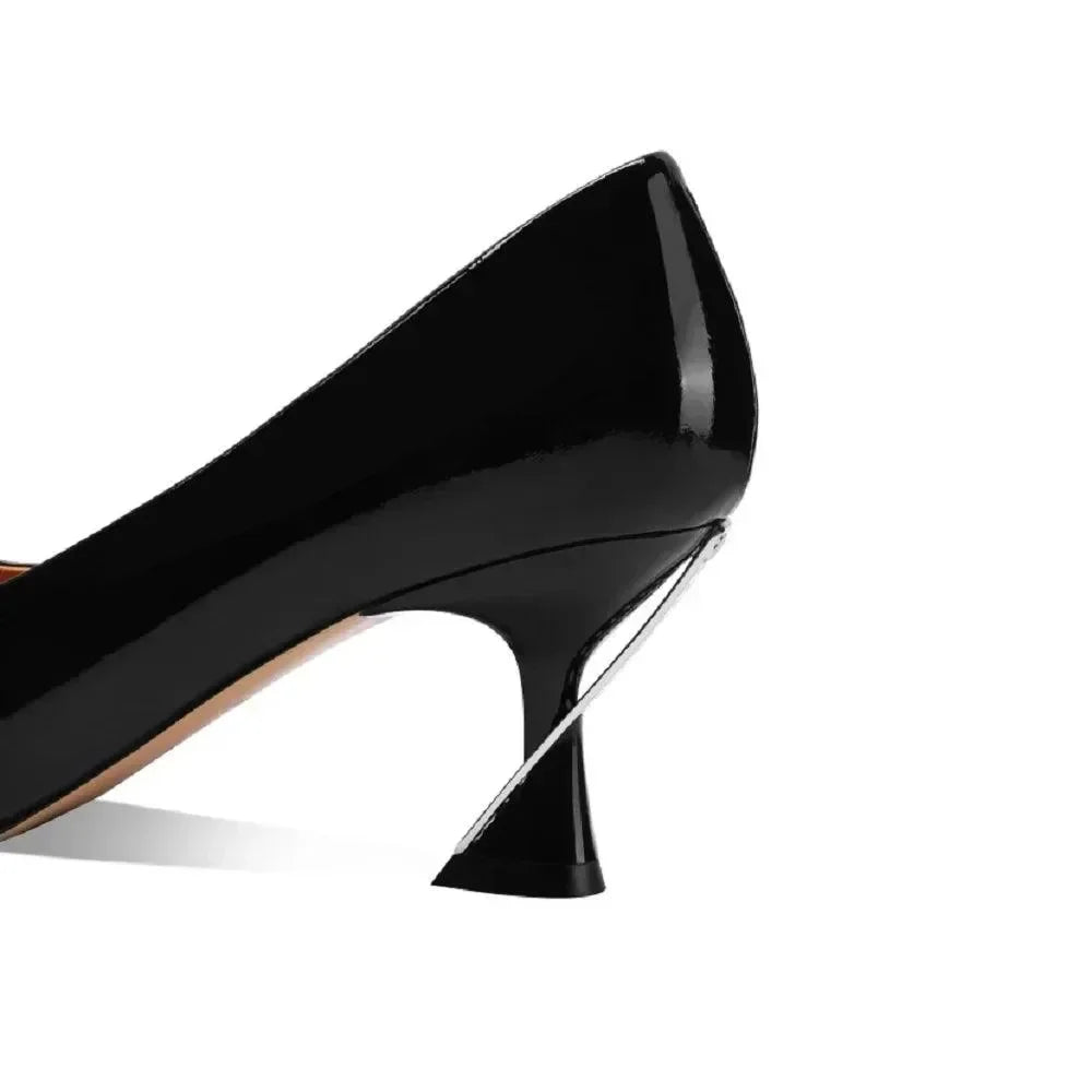 Pointed Toe Women Leather Stiletto Pumps -Guocali