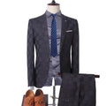 Professional Men’s Suit - Checkered Single-Breasted