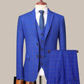 Professional Men’s Suit - Plaid Single-Breasted