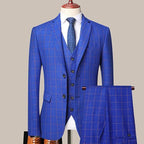 Professional Men’s Suit - Plaid Single-Breasted