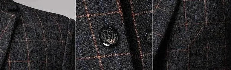 Professional Men’s Suit - Plaid Single-Breasted