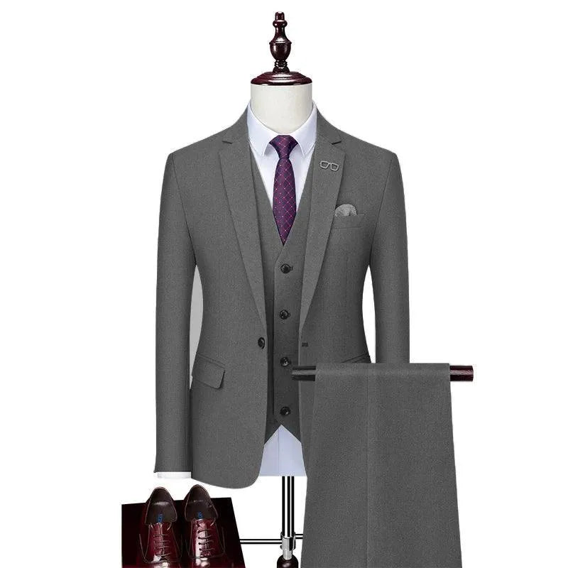 Professional Men’s Suit - Solid Single-Breasted