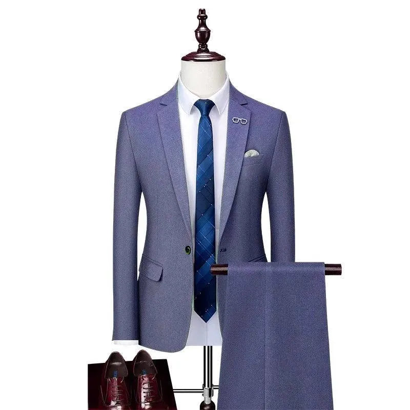 Professional Men’s Suit - Solid Single-Breasted