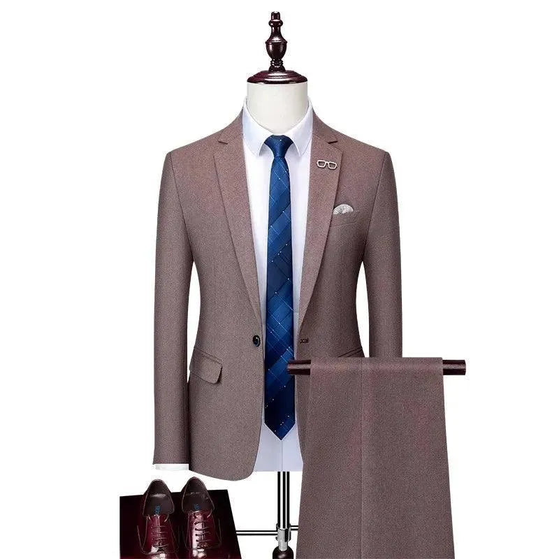 Professional Men’s Suit - Solid Single-Breasted