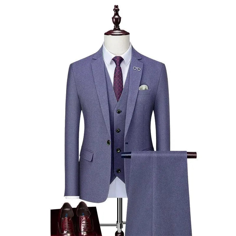 Professional Men’s Suit - Solid Single-Breasted