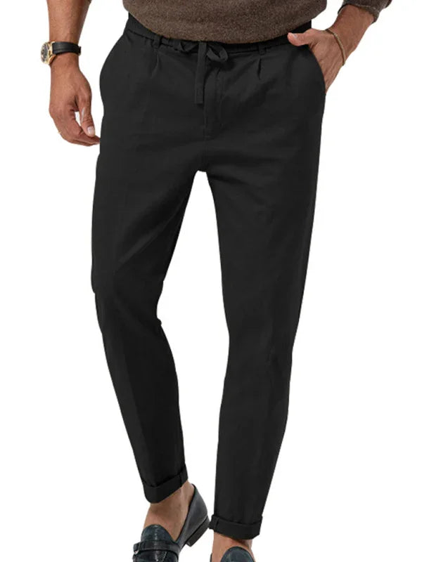 Professional Men Trousers – Mid Rise Drawstring -Guocali