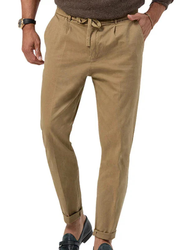 Professional Men Trousers – Mid Rise Drawstring -Guocali