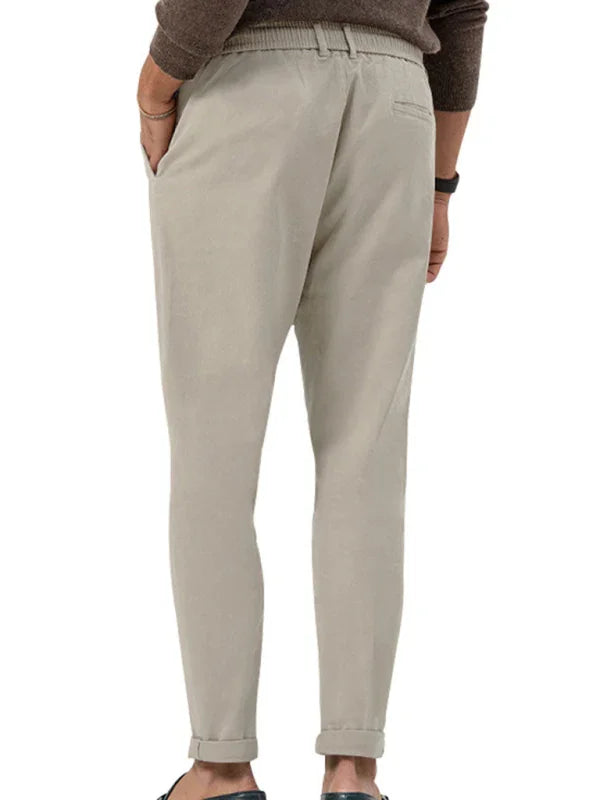 Professional Men Trousers – Mid Rise Drawstring -Guocali
