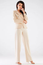 Professional Women Wide-Leg Pants – High Rise Zipper Front -Guocali