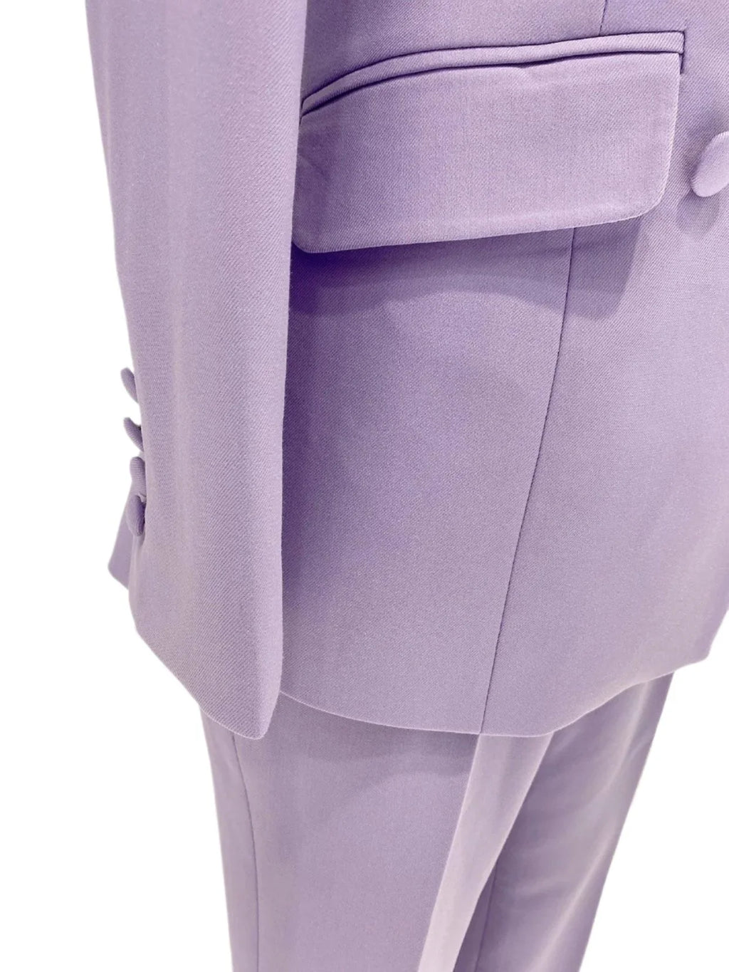 Purple Double-Breasted Suit - Women Flared Pantsuit -Guocali