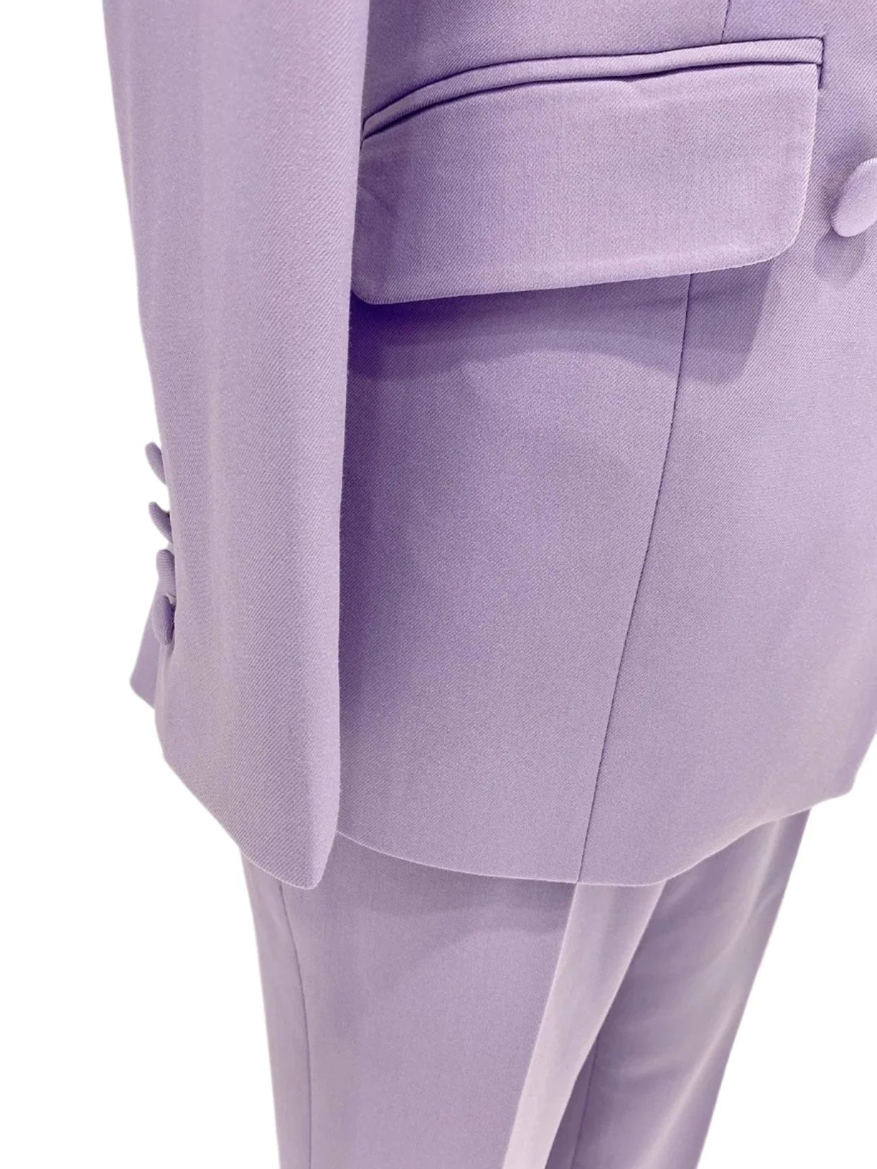 Purple Double-Breasted Suit - Women Flared Pantsuit -Guocali