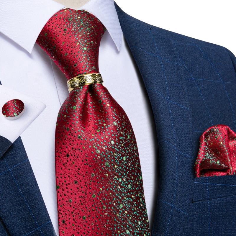 Red Galaxy Silk Necktie Set - Necktie - Guocali