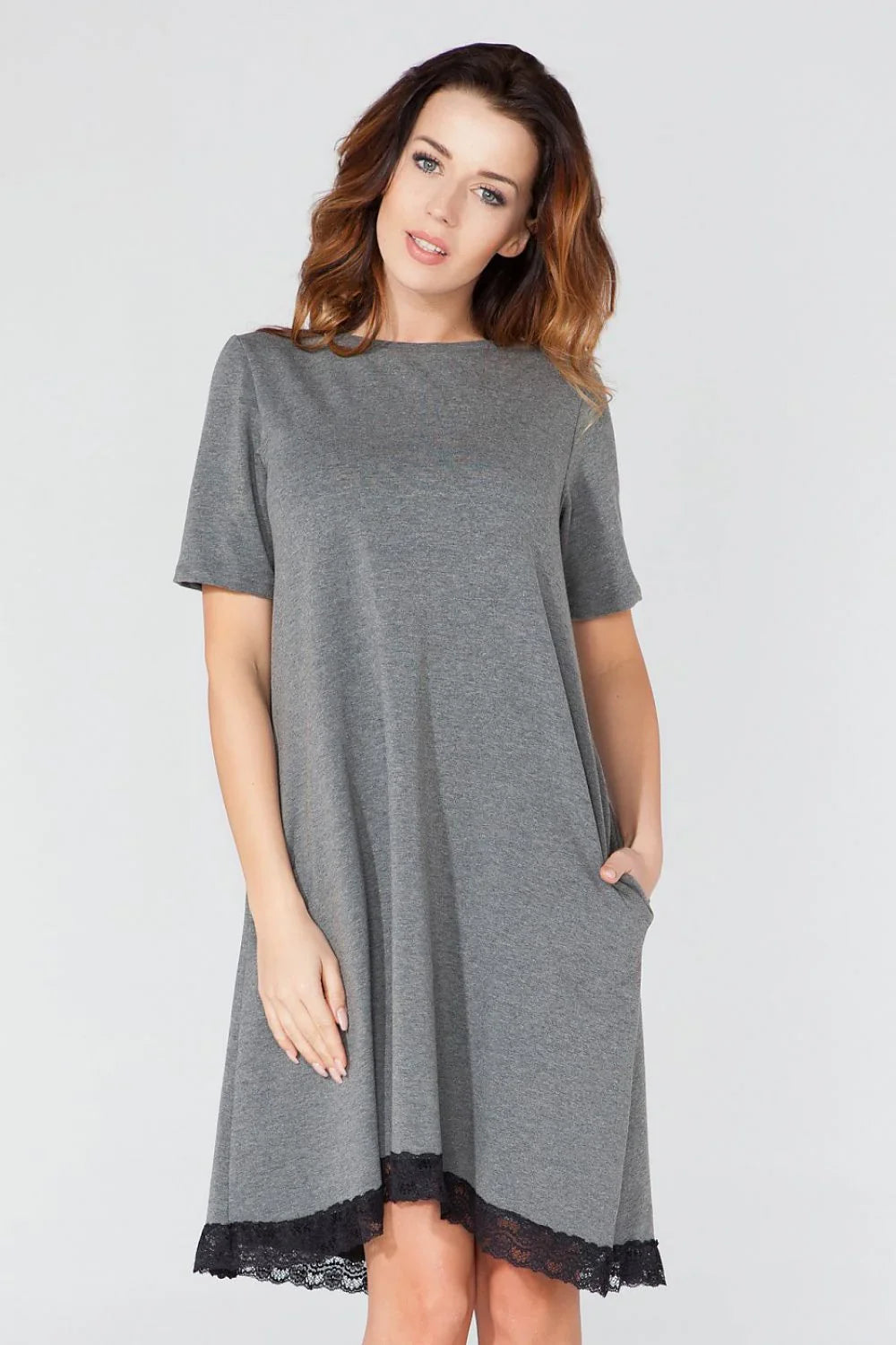 Red Lace Casual Dress Lightweight Summer Style-Day Dress-GUOCALI