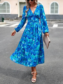 Resort V-Neck Long-Sleeved Summer Dress - Guocali