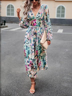 Resort V-Neck Long-Sleeved Summer Dress -Guocali