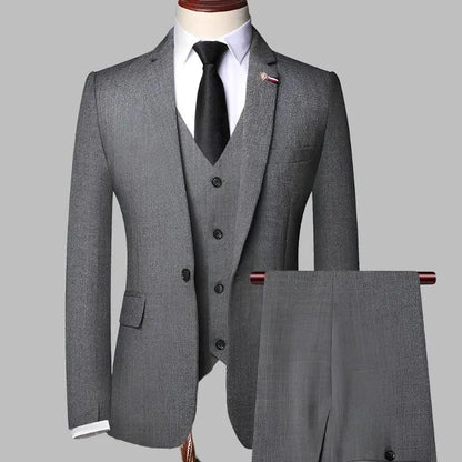 Retro Plaid Men Suit - Slim Fit Business Formal -Guocali