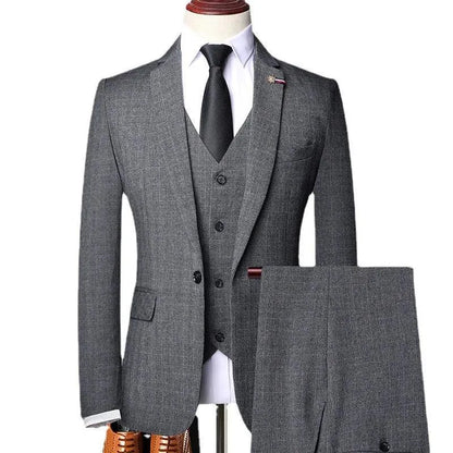 Retro Plaid Men Suit - Slim Fit Business Formal -Guocali