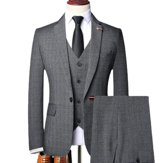 Retro Plaid Men Suit - Slim Fit Business Formal -Guocali