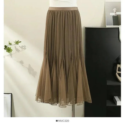 Reversible High-Waist Pleated Skirt -Guocali