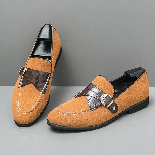 Men Casual Slipper Dress Loafers - Slip-On, Buckles Formal Dress Shoes