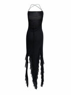 Ruffled Sexy Solid Color Slim Dress -Guocali
