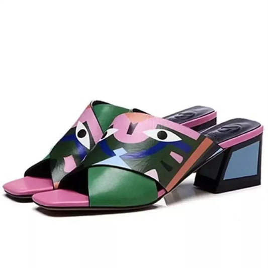 Sandals Graffiti Women Sandals Eye Print -Guocali