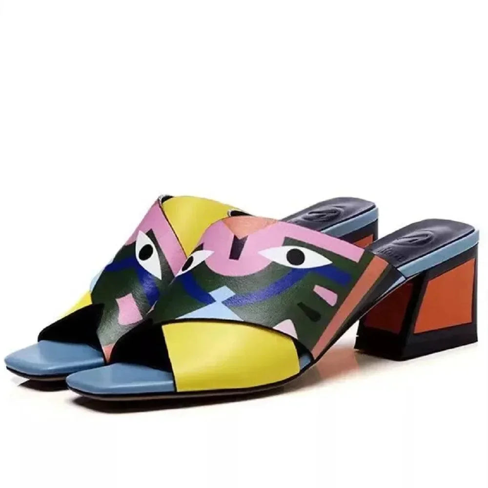 Sandals Graffiti Women Sandals Eye Print -Guocali
