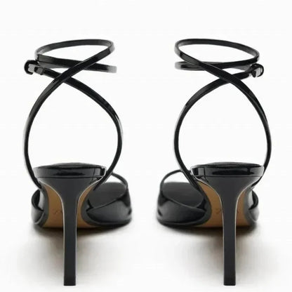 Sandals Strappy Sandals High Heels Square Toe -Guocali