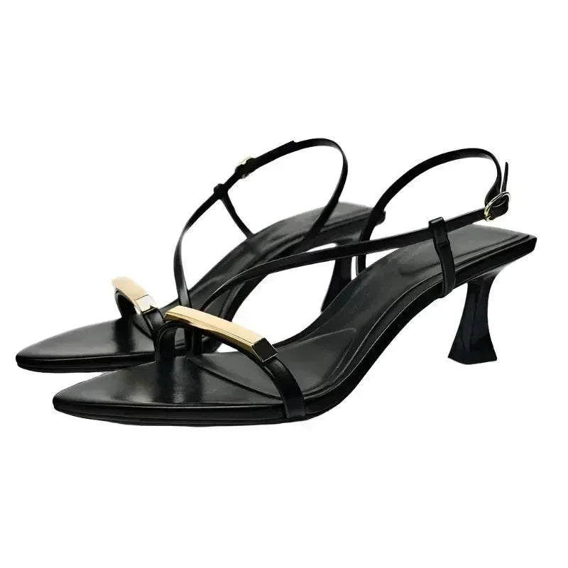 Sandals Women Sandals Black High-Heeled Shoe -Guocali