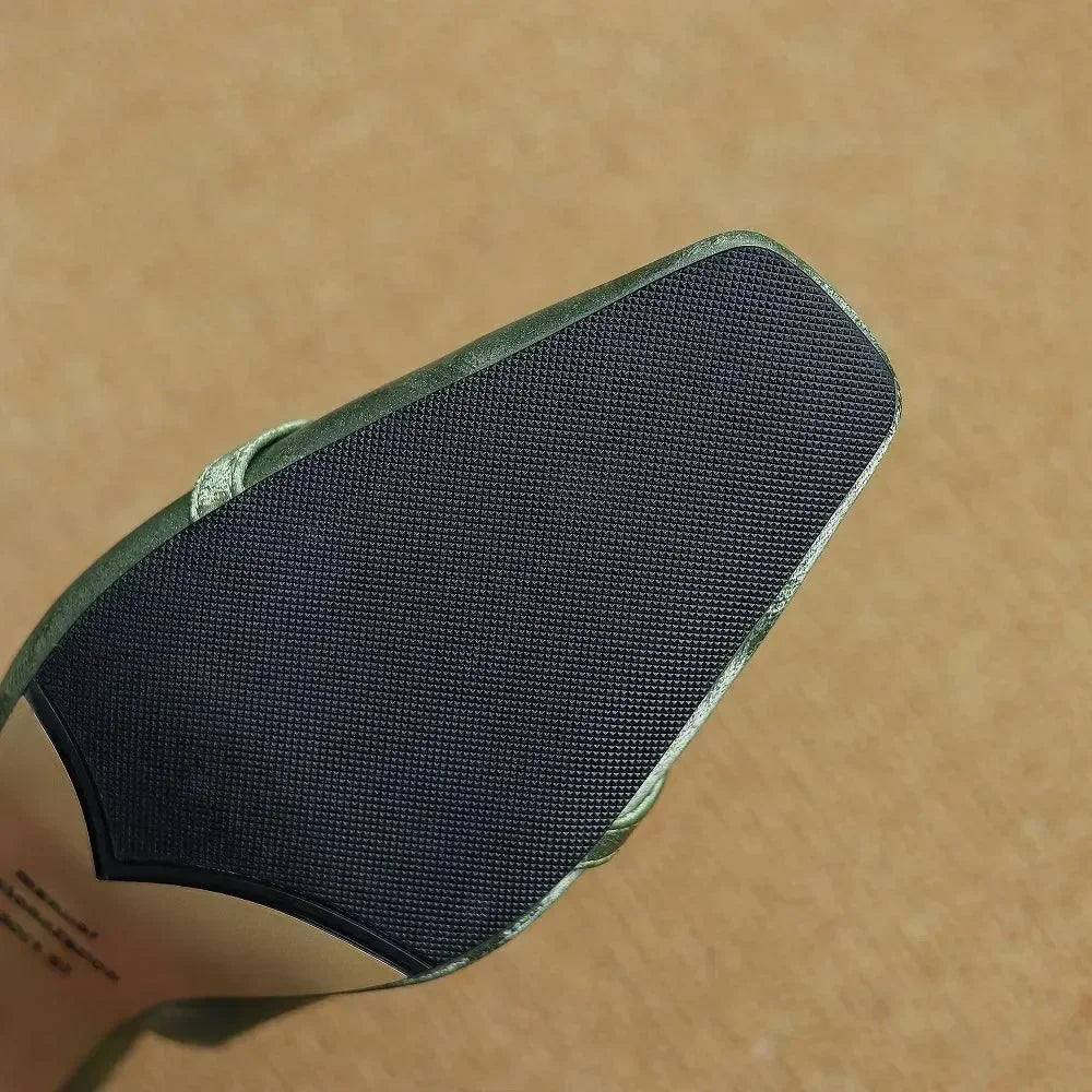 Sandals Women Sandals Leather Slingback Heels -Guocali