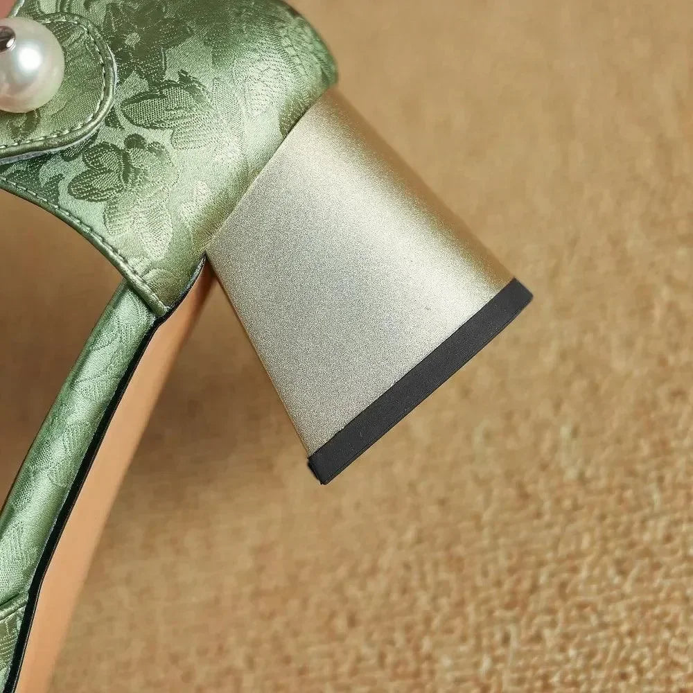 Sandals Women Sandals Leather Square Toe -Guocali