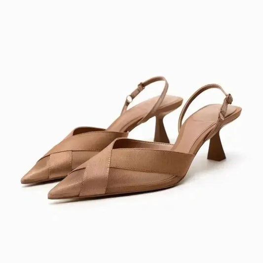 Sandals Women Sandals Pointed Toe Slingback -Guocali