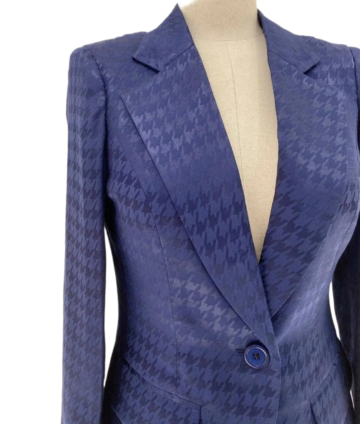 Sapphire Blue Women Pant Suit - Half Sleeve Trouser Suit -Guocali