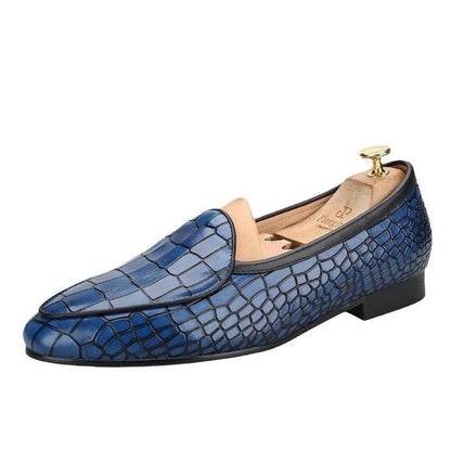 Serpentine Pattern Men Loafers - Men Shoes -Guocali