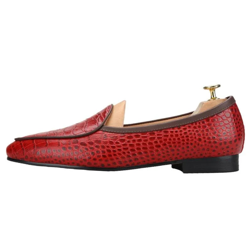 Serpentine Pattern Men Loafers - Men Shoes -Guocali