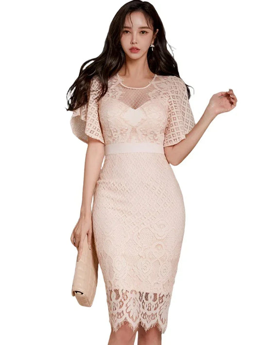 Sexy Elegant Lace Hollow Out Dress -Guocali