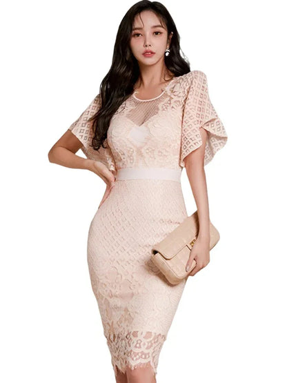 Sexy Elegant Lace Hollow Out Dress -Guocali