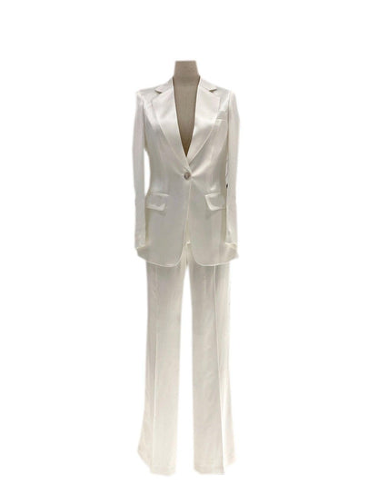 Silk Satin Wedding Pantsuit - Women Trouser Suits - Trouser Suit - Pantsuit - Guocali
