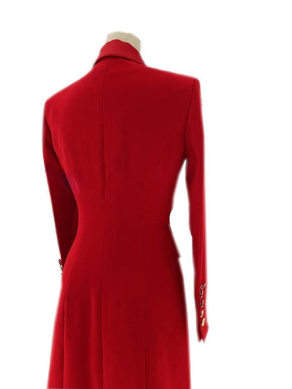 Sleek Women Blazer Dress with Pockets - Blazer Dress - Guocali