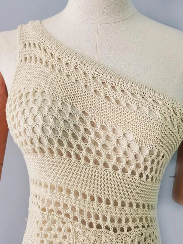 Sleeveless Hip-covering Knitted Summer Dress