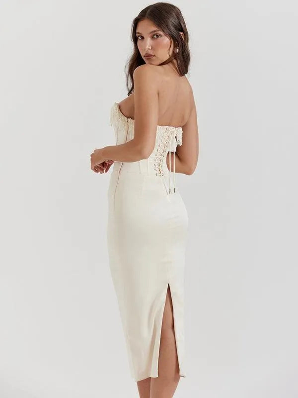 Sleeveless Off-Shoulder Corset Dress -Guocali