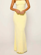 Slim Fit Backless Suspender Dress -Guocali