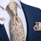 Solid Block Silk Necktie Set -Guocali