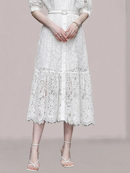 Solid Color Camisole Belted Embroidered Dress -Guocali