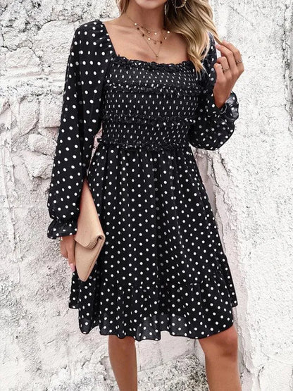Spring Summer Casual Polka Dot Dress -Guocali