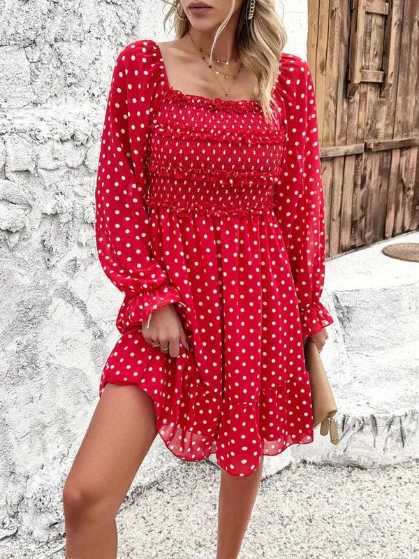Spring Summer Casual Polka Dot Dress -Guocali