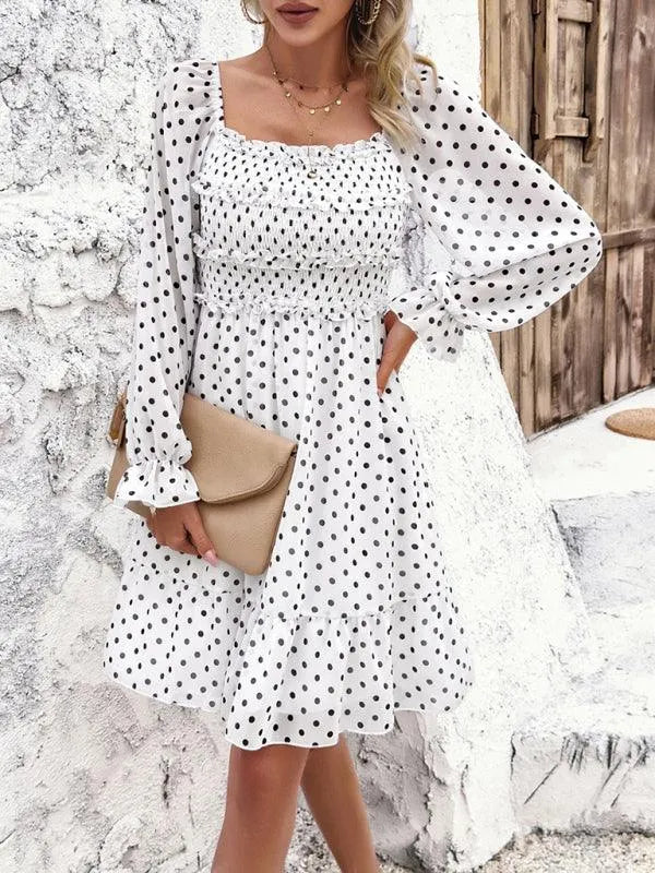Spring Summer Casual Polka Dot Dress -Guocali