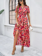 Spring Summer Casual Printed Waist Dress -Guocali